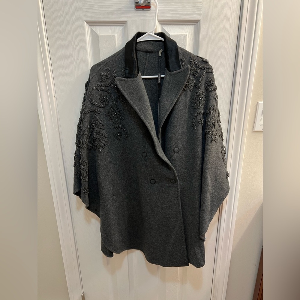 Elie Tahari Women’s Elsy Fur Coat/Cape in Charcoal